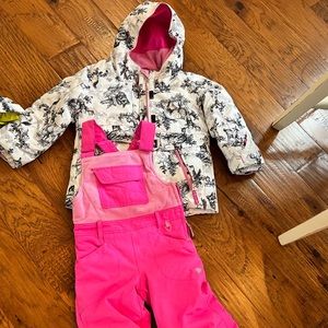 Slightly worn Obermeyer size 4 Ski/snow bib and jacket